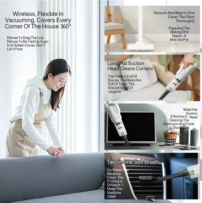 Multifunctional Household Vacuum Cleaner, Handheld Mopping Machine, Small And Powerful Dual-Purpose Vacuum Cleaner, Convenien