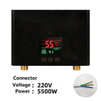 110V 220V Instant Water Heater Bathroom Kitchen Wall Mounted Electric Water Heater with Remote Control LCD Temperature Display