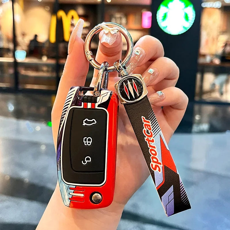 Racing Style Metal Car Key Case Fob Cover for Ford Fiesta Focus Ecosport Kuga Escape Falcon C-Max Territory Mondeo Galaxy