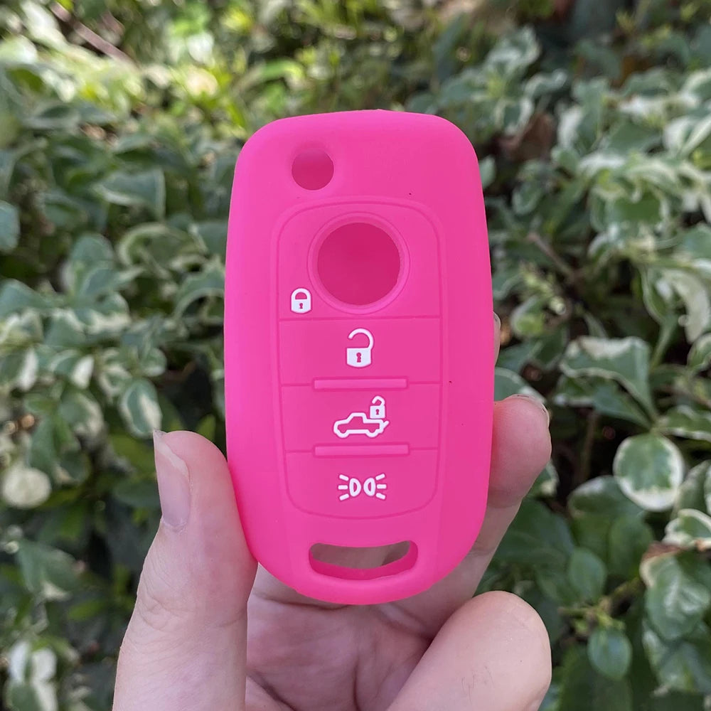 Silicone Car fob Key Case Cover Shell skin bag For FIAT 500X Doblo Argo Toro Nuovo Grazie Tipo Freedom filp Key chain Protector