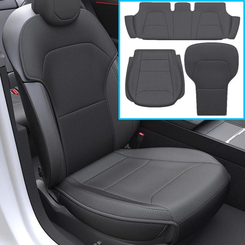 Car Seat Mats For Tesla Model Y Juniper 2025 Breathable All Season Back Seat Pad Protector Covers Nappaleather Cushion Accessori