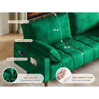 Modern Velvet 3-Seater Sofa