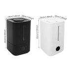 6L White/Black Hot&cold Mist Humidifier 2-in-1 Adjustable Air Humidifier Home Office 360° Rotating Dual Nozzle Humidificador