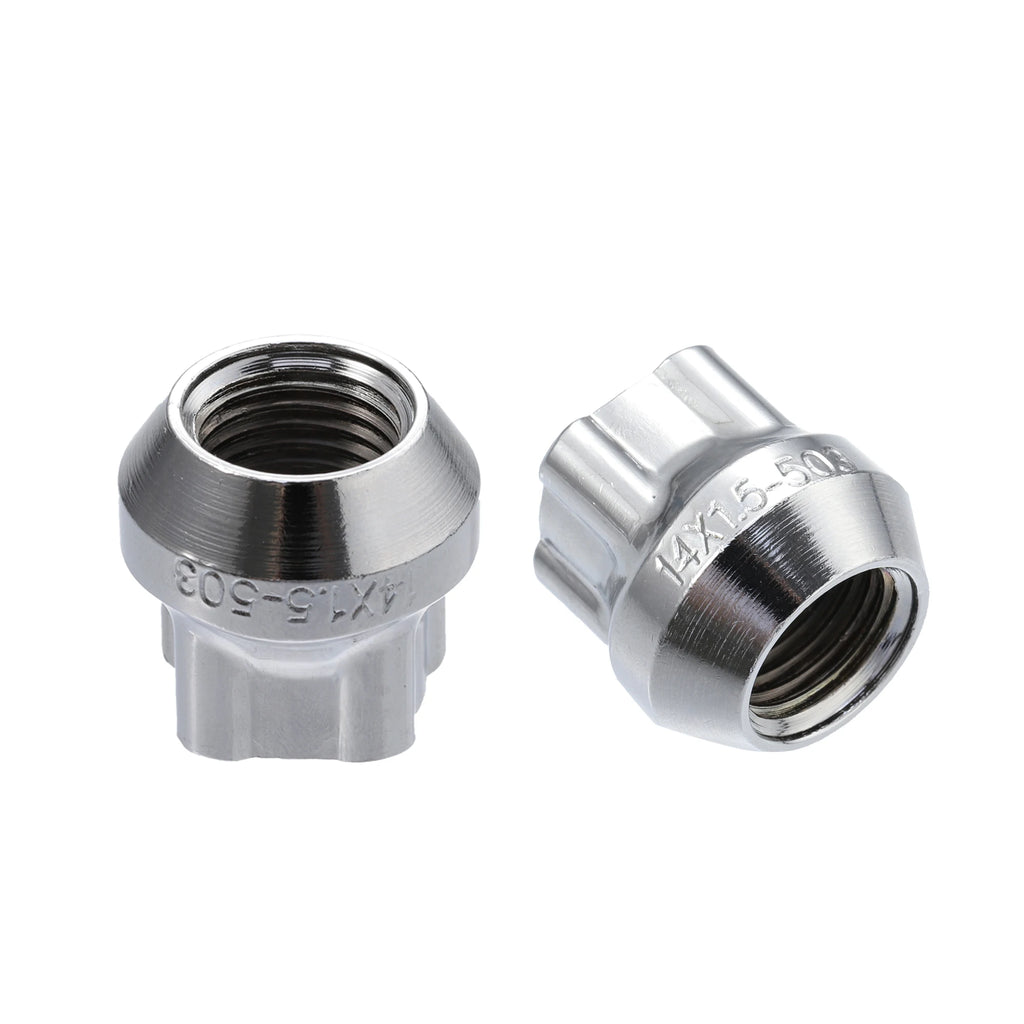 X Autohaux M14x1.5 Car Wheel Lock Lug Nuts Set Anti Theft Lug Nut Screw Fit for Tesla 3 S X Y 2012-2022-Pack of 5 Silver Tone
