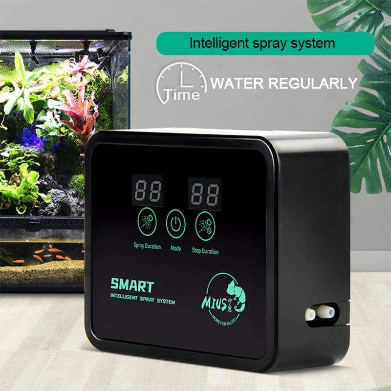 Intelligent Reptile Fogger Terrariums Humidifier Electronic Timer Automatic Mist Rainforest Spray System Kit Sprinkler Control