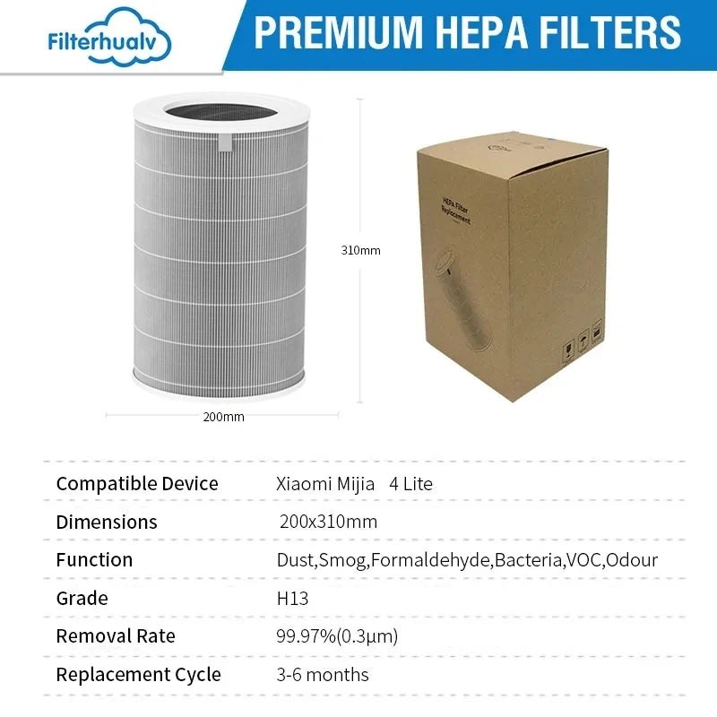 Hepa Filter For Xiaomi Purifier 4 Lite  Activated Carbon Filter 4 Lite For Xiaomi Air Purifier 4 Lite Xiaomi H13 4 Lite Filter