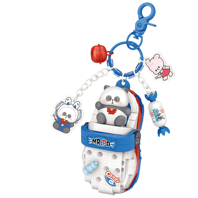 LOZ Panda Big Head Shoes Keychain Model Assembly Toy Home Creative Ornament Building Blocks Set Boys and Girls Birthday Gift