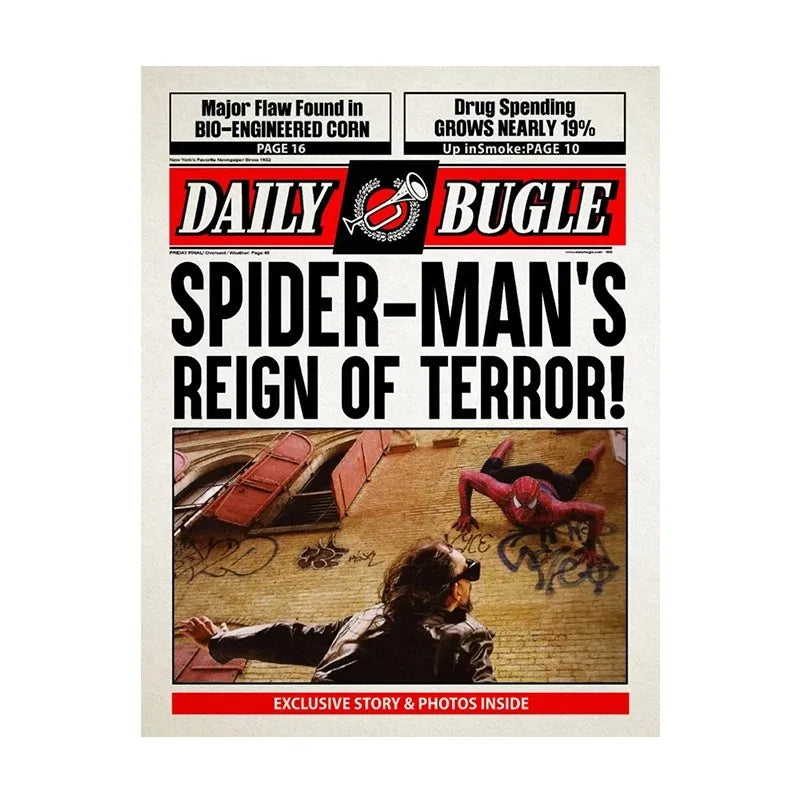 Marvel  Funny Spiderman Poster And Print HE'S  BACK Canvas Painting Comic Wall Art Living Room Home Decoration Gift