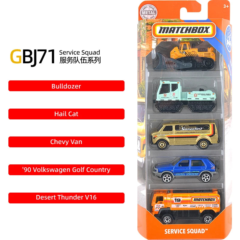 [Genuine]Matchbox Original Five Car Set Die Casting Alloy Toy Model Track Car Collection Decoration Surprise Gifts Play Vehicles