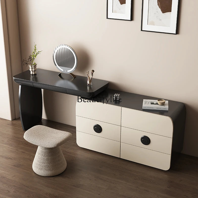 Italian minimalist storage cabinet integrated retractable dresser large capacity bedroom modern minimalist dressing table