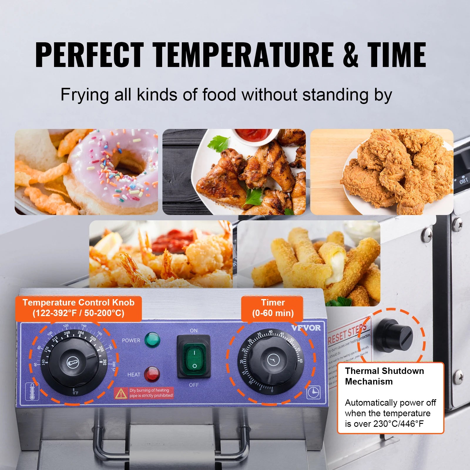 SucceBuy Commercial Electric Deep Fryer w/Dual Tanks 12L 3000W  Stainless Steel Countertop Fryer for Fried Chicken French Fries