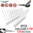 2-12PCS Balcony Anti-bird Pigeon Spikes and Bird Repeller Deterrent Anti Bird Repellent Stainless Steel Anti Bird Thorn Nail Kit