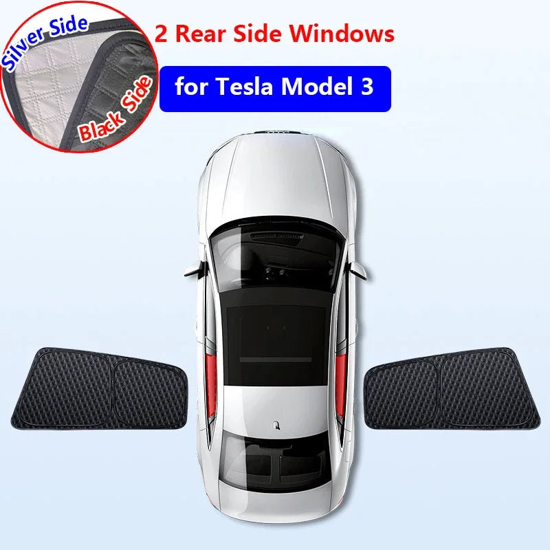 For Tesla Model 3 Highland 2024 Sunshade Accessories Silver Thick Sun Shade Tesla Model Y Juniper 2025 Window Windshield Shading