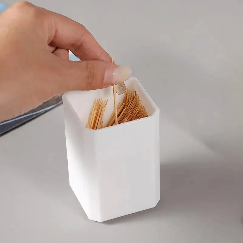 Kitchen Toothpick Box Household Tooth Pick Holder Container Living Room Portable Toothpick Dispenser Storage Bucket Storage Box