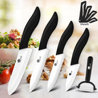 Ceramic Kitchen Knife 3 4 5 6 inch Chef Knife Utility Slicer Paring Knives Peeler Set White Zirconia Blade Cooking Meat Cutter