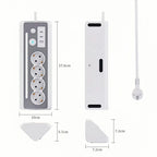 7-in-1 wall-mounted socket with night light, USB-A/C fast charging, 1.5-meter extension cable suitable for home bedrooms
