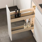 Champagne Color Kitchen Hardware Accessories Cabinets Condiments Bottle Storage Basket Pull Out Spice Rack