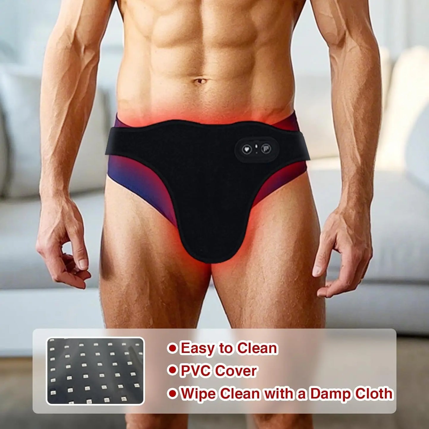 Red Light Therapy for Male Wellness,Rechargeable Wireless 660&850nm Near Infrared Light Therapy Pad for Prostate Therapy for Men