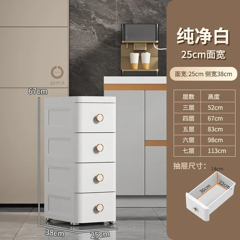 Modern Plastic Cabinet for Bedside Drawer Type Narrow Side Bathroom Cabinet Creative Cabinets for Laundry Room