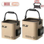 1-2PCS 8/13L Multi-Purpose Collapsible Fishing Bucke Water Pail  Durable Portable Handheld Bucket With Lid for Outdoor Camping
