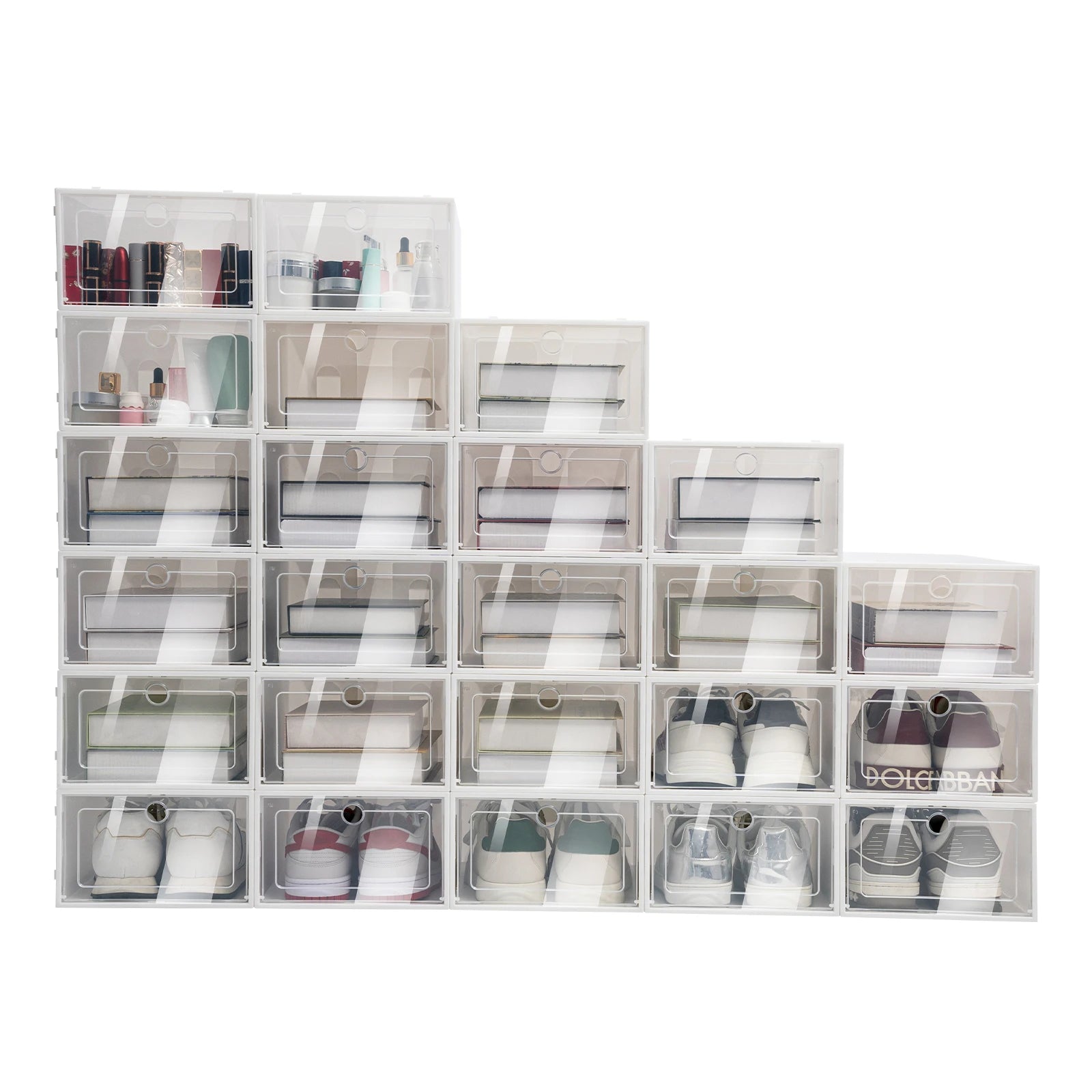24-Pack Thick Transparent Shoe Boxes