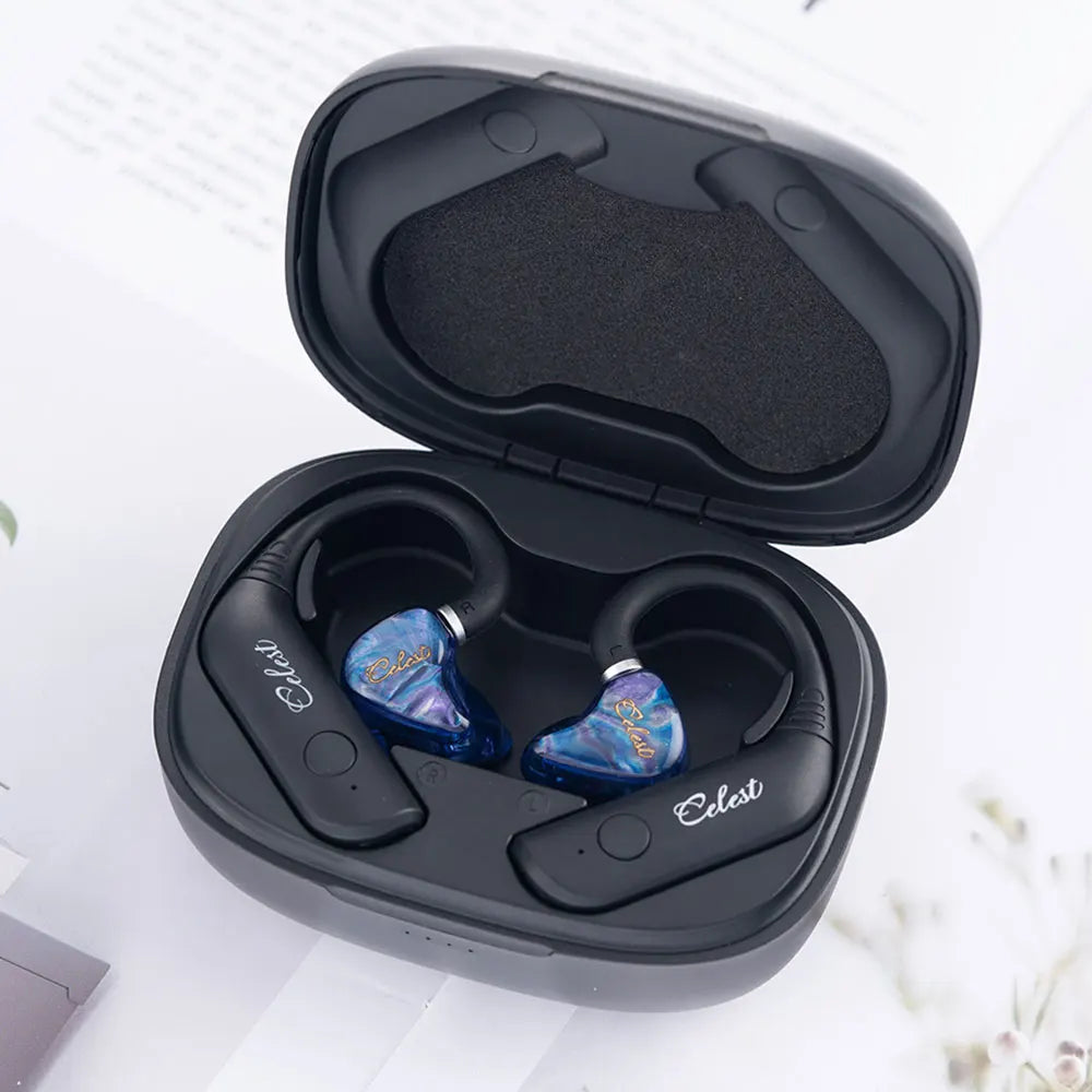 Celest T1 Ear Hook With Wyvern Black Qing Rue Earphone V5.3 Bluetooth Headphones Waterproof Headset Cable Hifi Music IEMs