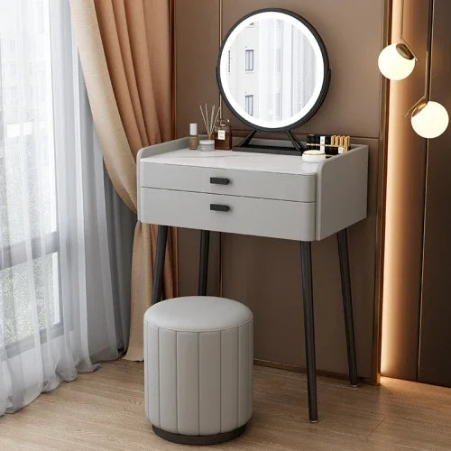 Rockboard Solid Wood Dressing Table Bedroom Modern Simple and Luxury Small 60 Mini 50cm Mesh Red Small Unit Makeup Table