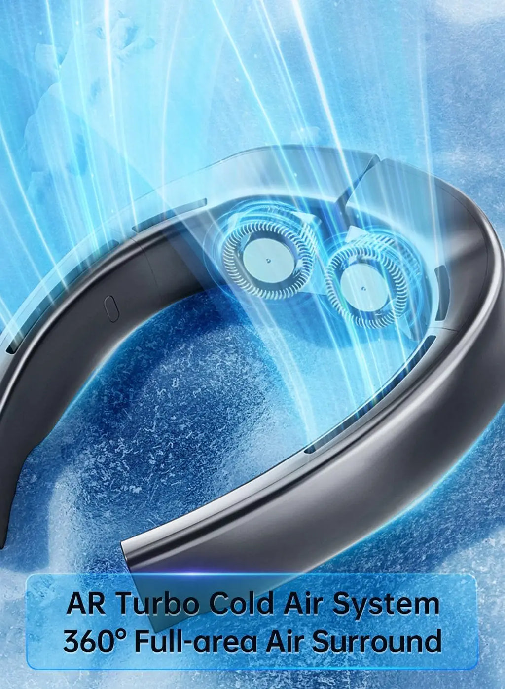 Conditioner Portable Cooling Neck Fan with Large Cooling Pads LED Disp