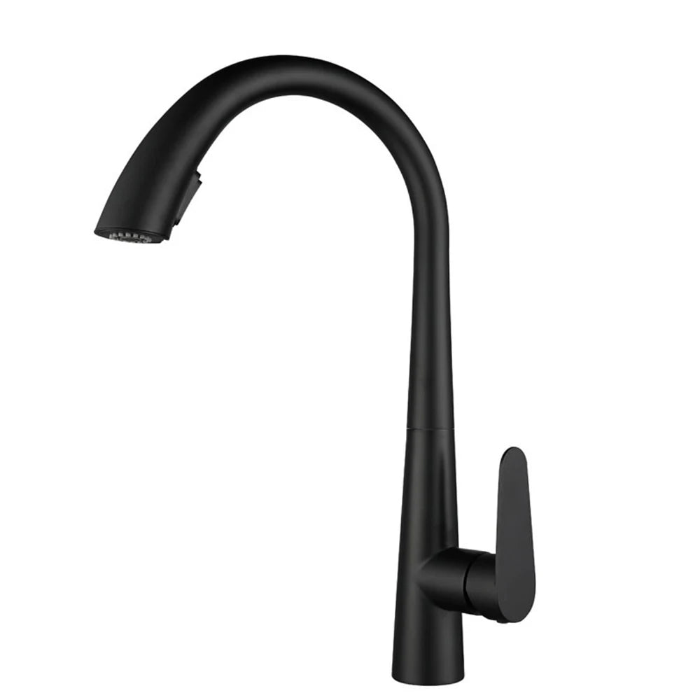 Kitchen Mixer Faucet Stainless Steel Material White ,Black ,Gun Grey ,Brushed Grey And Golden Color Hose 60cm Pull Out
