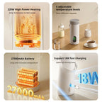 Upgraded Rechargeable Electric Kettle Wireless  Rechargeable Heating Cup for Travel Hot Water Boiler Boiling Milk Bottle for Bab