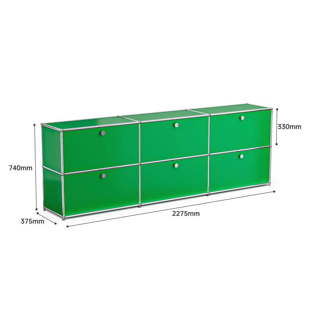 Storage Cabinet Storage Shelf Stainless Steel Metal Board Living Room Cabinet Sideboard Cabinet Modular Furniture-No Keys