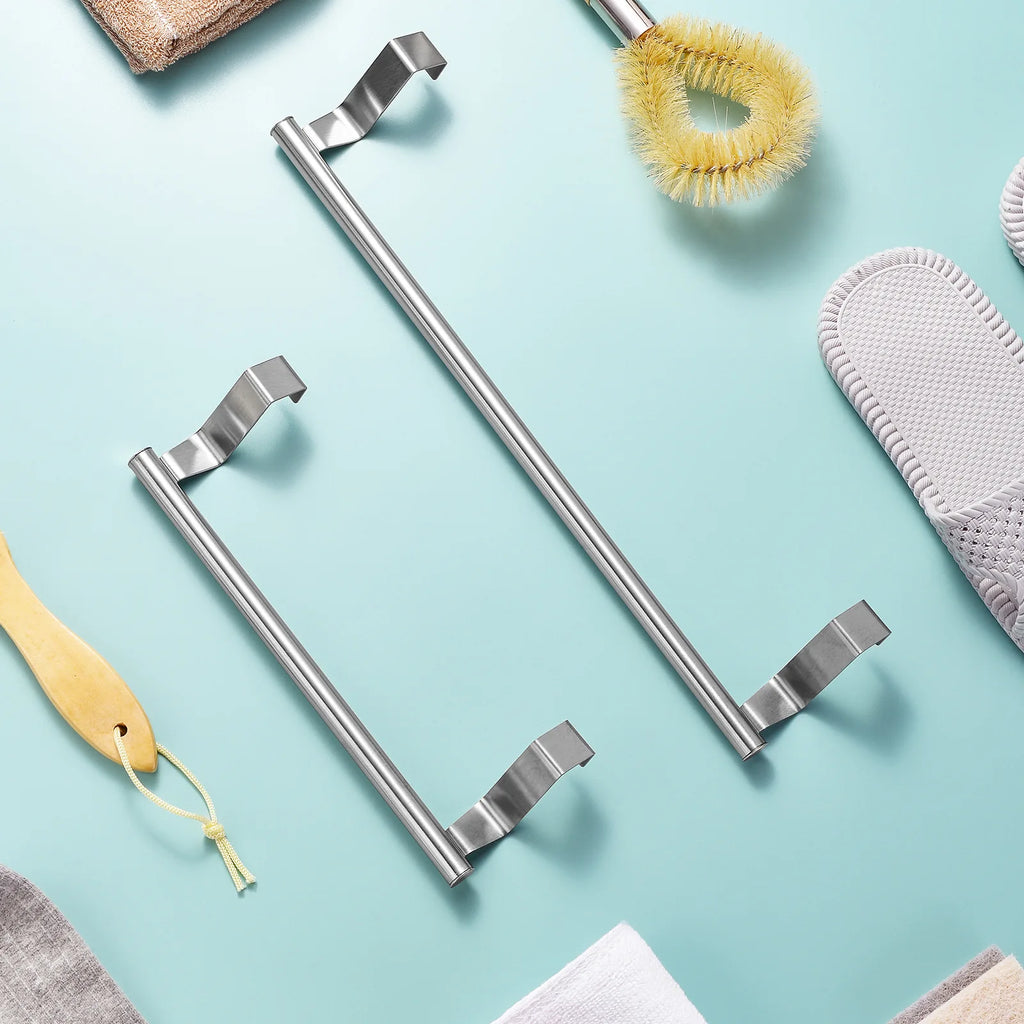 Stainless steel wall mounted kitchen storage rack Towel rack Behind cabinet door storage rack Towel hook