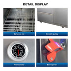 Customized L-Shaped Stainless Steel Outdoor Modular Kitchen with 6-Burner Gas Grill, Sink and Fridge Cabinet for Patio Backyard