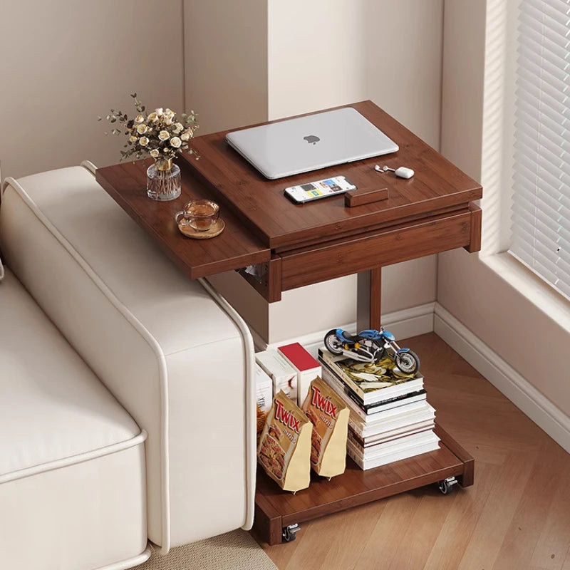 Minimalist Mobile Bedside Table Multifunctional Sofa Side Table with Storage for Balcony Tables Home Living Room Furniture