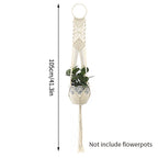 Gardening Green Plant Hanging Basket Cotton Rope Hanger Flower Pot  Handmade Macrame Pot Pocket Wall Boho Courtyard  Home Decor