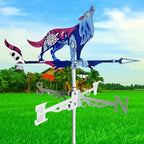 wolf Rooster Weathervane Outdoor Animals Garden Decorations Metal Weathervanes Wind Spinner for Garden Farmhouse Backyard