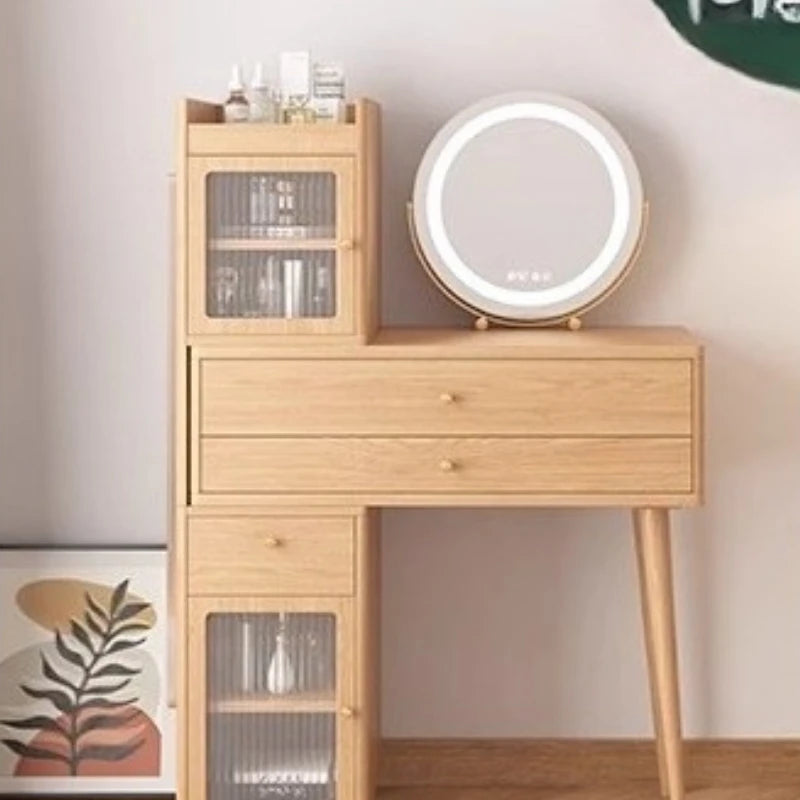 Modern Makeup Vanity Vintage Dressing Table Cabinet Storage Dressers for Bedroom Hairstyle Mini Folding Toilet Tables Furniture
