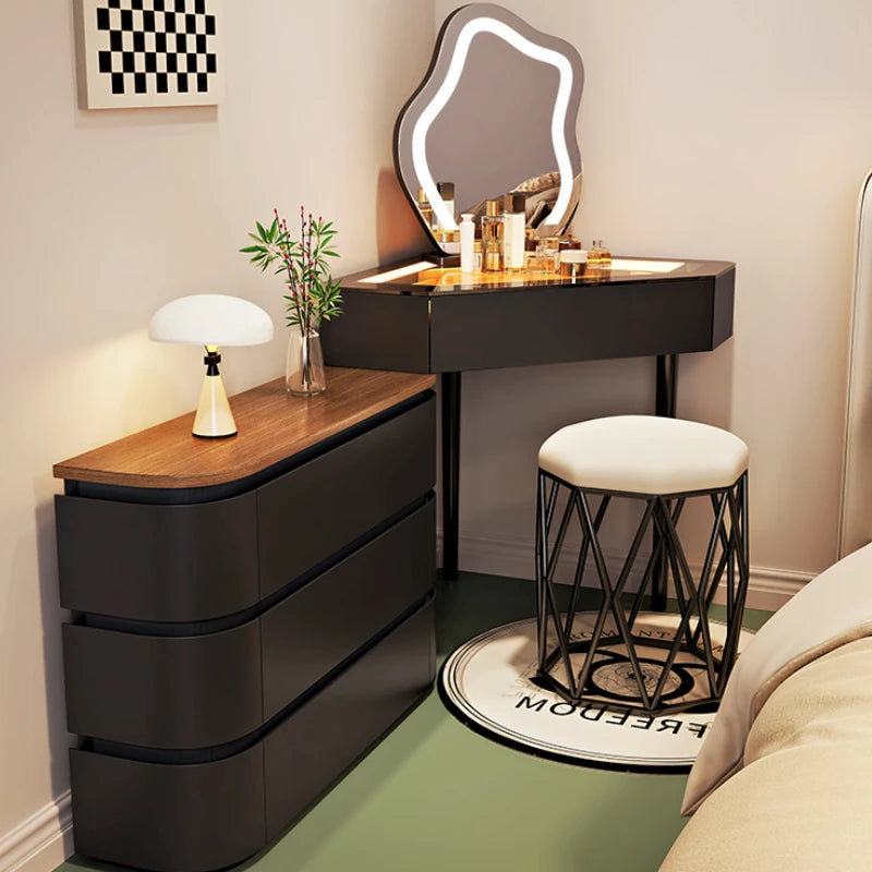 Woman Organizer White Vanity Tables Mirror Chair Drawers Nordic Modern Dressers Make Up Tocador Con Espejo Bedroom Furniture