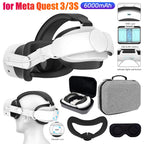 Adjustable Head Strap 6000mAh Battery Replacement Head Strap Enhanced Support and Balance Head Strap Battery for Meta Quest 3S/3