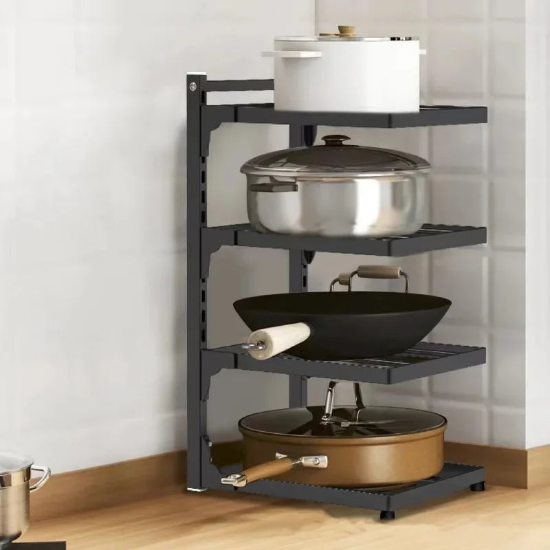 Multi-Layer Cooker Storage Rack Kitchen Sink Storage Rack For Home Stovetop Cabinets Adjustable Pot Rack