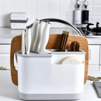 Large Capacity Multi Kitchen Cutlery Holder Waterproof Space Saving Integrated Drainer Organizer Stable Chopstick Bucket