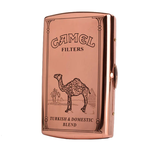Retro Red Copper Brass Carved Cigarette Case for 12 Cigarettes Portable Tobacco Case Cigarette Holder Storage Box Smoking Tools