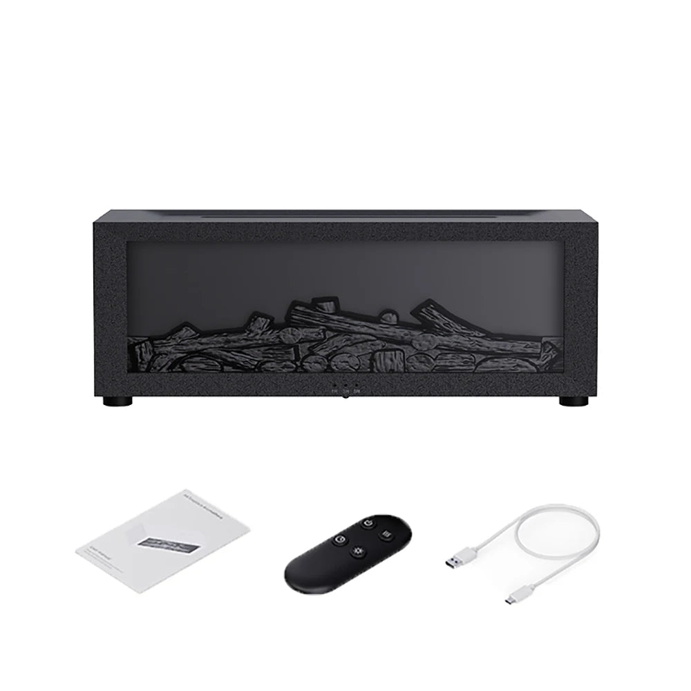 Aroma Air Humidifier Essential Oil Diffuser Fireplace Flame Humidifier