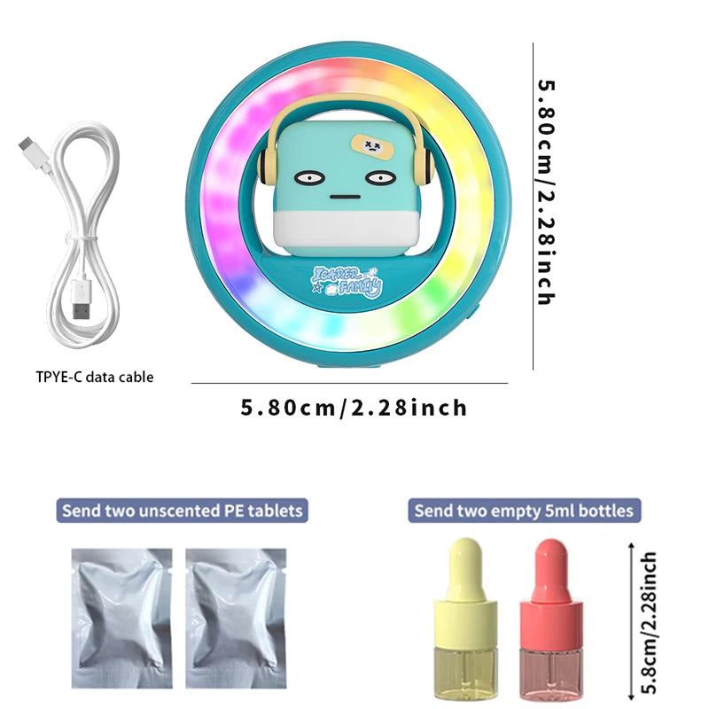2025 new voice-activated RGB car air outlet aromatherapy car colorful music atmosphere lamp Type-C charging port
