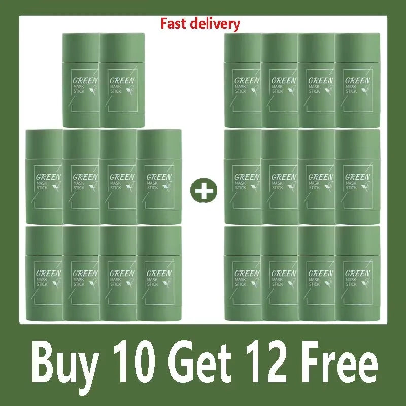 Green Tea & Eggplant Solid Mud Mask - Deep Cleansing, Oil Control, Pore Shrinking & Blackhead Remover | AlluCanFind