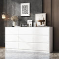 9 White Drawer Dressers, Modern Large Dresser for Bedroom Organize, Wooden Long Dresser with 9 Handle Free Drawers