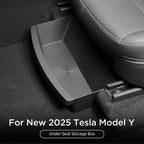 Underseat Storage Box Organizer for Tesla Model Y Juniper 2025 Front Rear Under Seat Organizer Waterproof Bin Travel Accessories