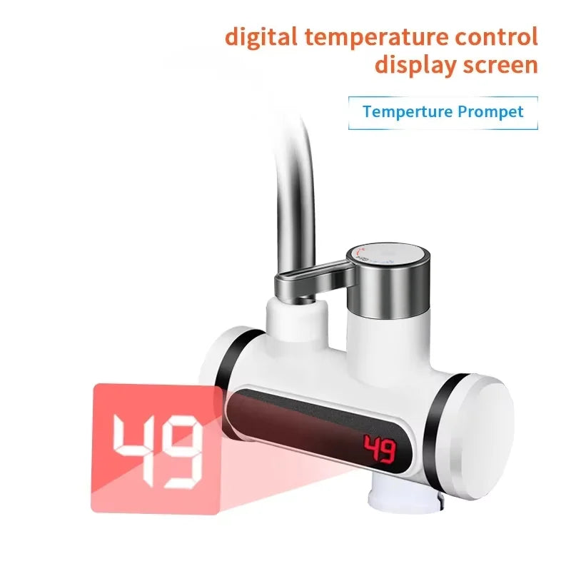 saengQ Electric Water Heater 220V Kitchen Faucet Tankless Instant Heating Water Tap Flowing Heated Mixer Digital Display