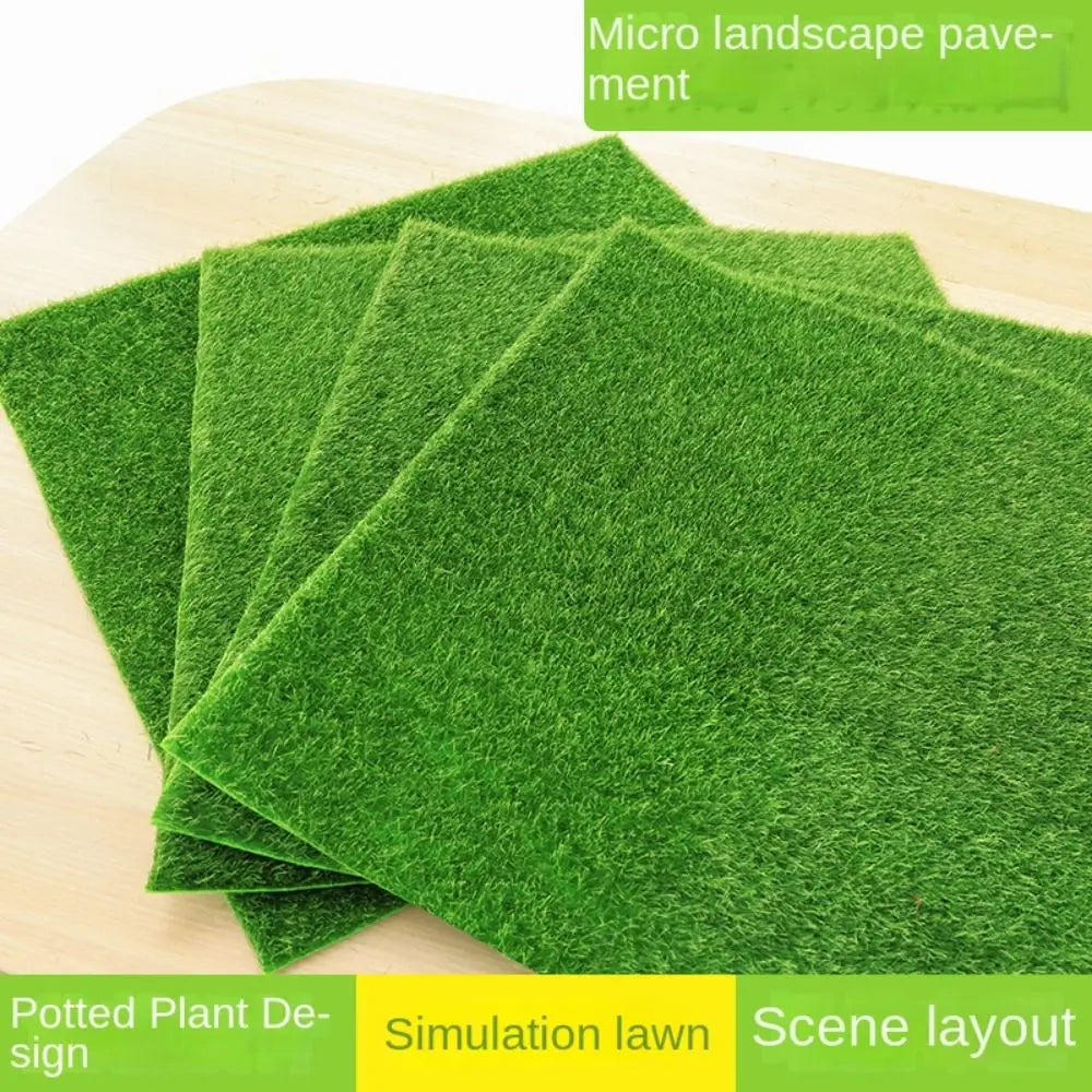 Fake Green Grass Mat Grass Mat Green Artificial Lawns Turf Carpets Fake Sod Simulation Moss Lawn Turf DIY Micro Landscape Decor