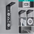 LED Light Bathroom Shower Faucet Set LED Rainfall Shower Panel System Bathtub Water Mixer Tap Massage SPA Temperature Screen